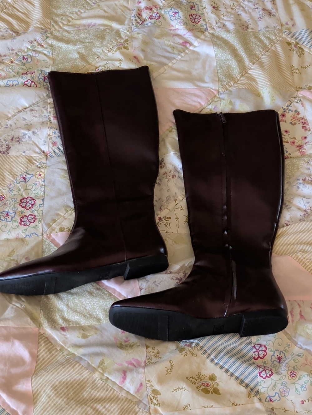 Time and Tru Women's Tall Zipper Boots in Dark Brown